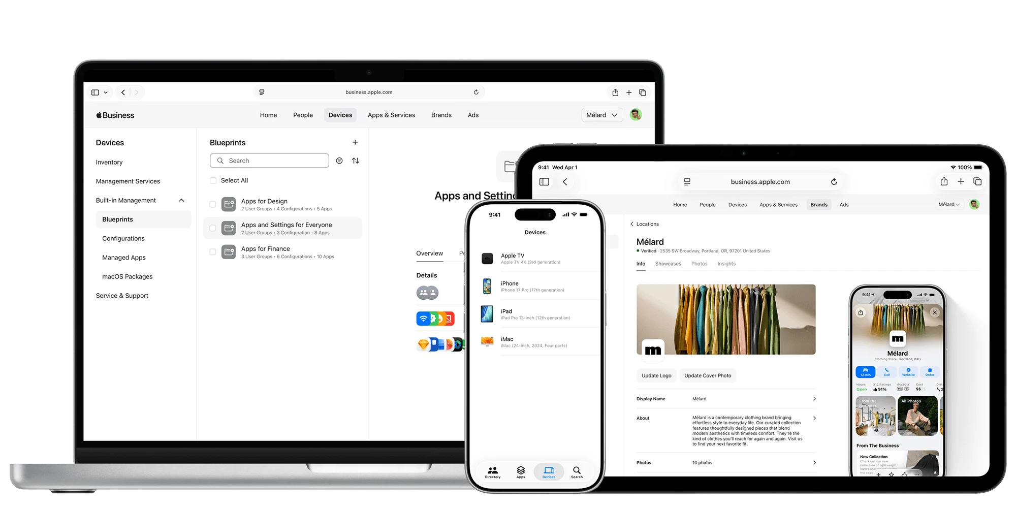 Apple Business on Mac, iPad and iPhone